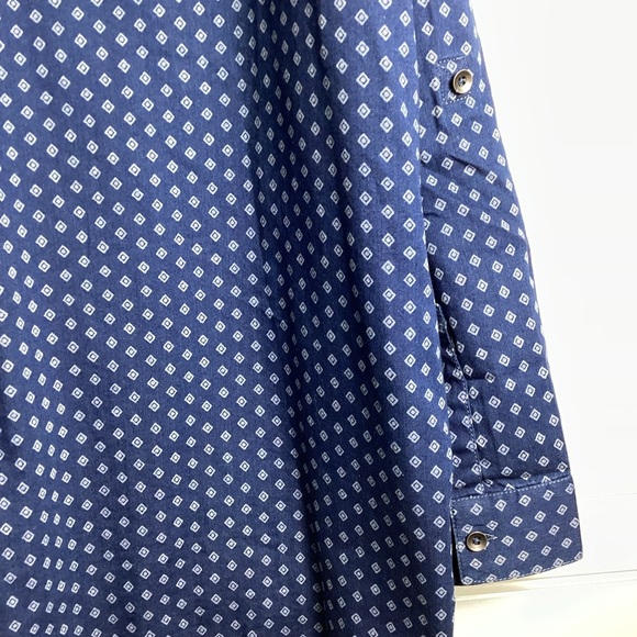 J. Jill Denim Women's Chambray Diamond Print V-Neck Button Front Top Size XL - Picture 7 of 9